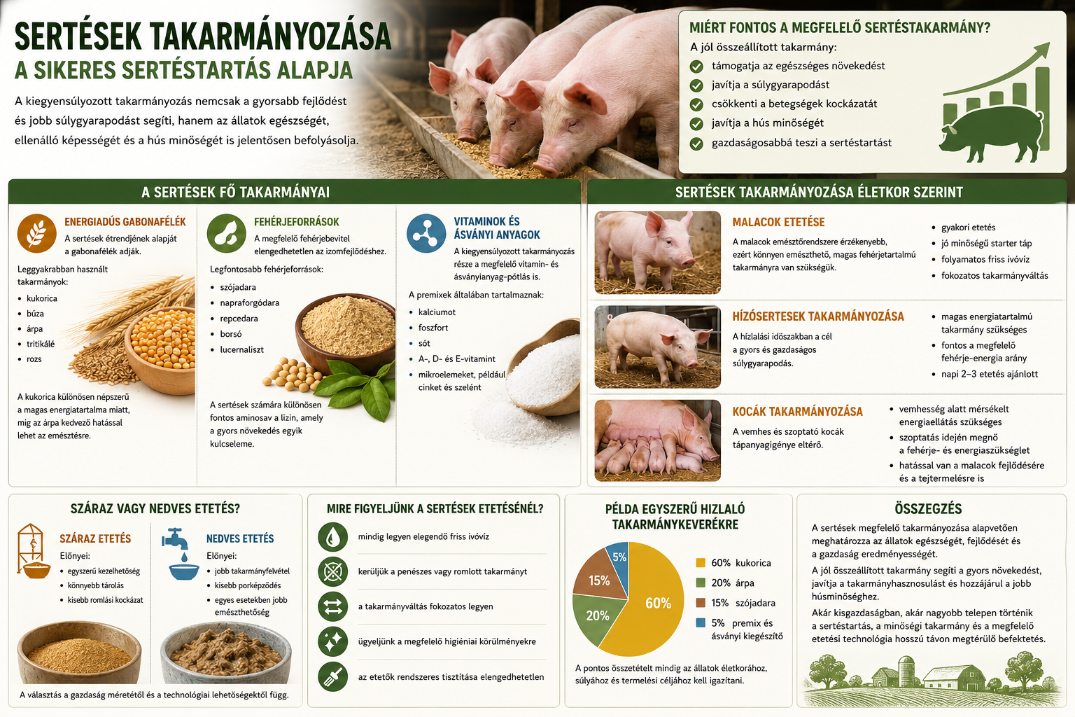 A sertések takarmányozása - útmutató a megfelelő fejlődéshez