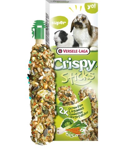 Versele-Laga Crispy Sticks Rabbits, Guinea Pigs Dupla rúd (zöldség) - kiegészítő eleség nyulak és tengerimalacok részére (110g)