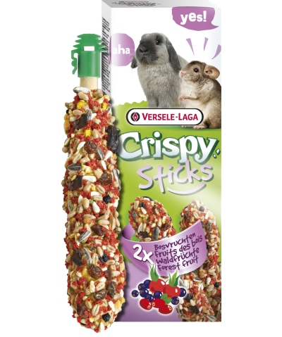 Versele-Laga Crispy Sticks Rabbits Chichilla Dupla rúd (erdei gyümölcs) - kiegészítő eleség nyulak és Csincsilla részére (110g)