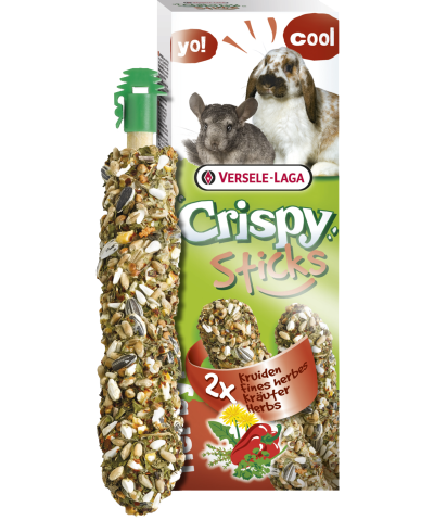 Versele-Laga Crispy Sticks Rabbits-Chinchillas Herbs 2 pieces, Dupla rúd (gyógynövény) - kiegészítő eleség nyulak és csincsillák részére (110g)