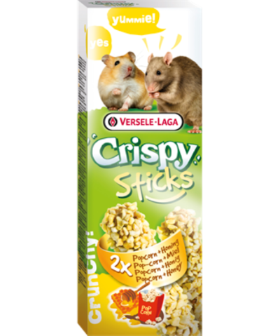 Versele-Laga Crispy Sticks Hamster, Rats Dupla rúd (popcorn,méz) - kiegészítő eleség hörcsögök és nyulak részére (100g)