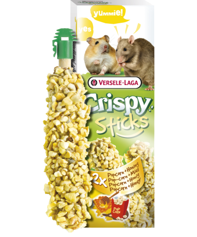 Versele-Laga Crispy Sticks Hamster, Rats Dupla rúd (popcorn,méz) - kiegészítő eleség hörcsögök és nyulak részére (100g)