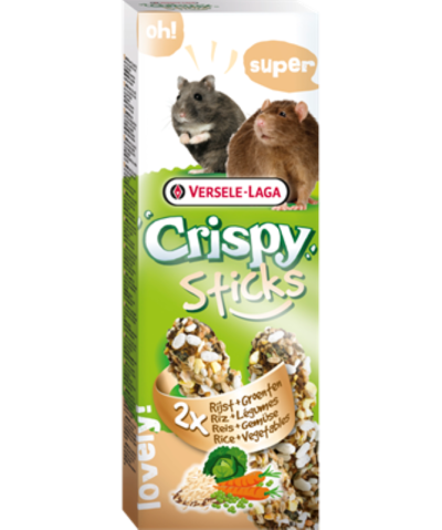 Versele-Laga Crispy Sticks Hamster, Rats Dupla rúd (rizs,zöldség) - kiegészítő eleség hörcsögök és nyulak részére (110g)
