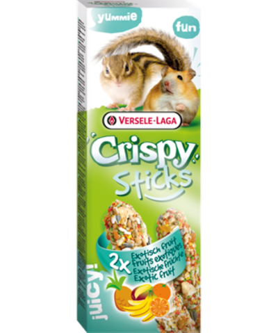 Versele-Laga Crispy Sticks Hamster, Squrriels Dupla rúd (egzotikus gyümölcs) - kiegészítő eleség hörcsögök és mókusok részére (110g)