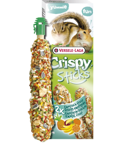 Versele-Laga Crispy Sticks Hamster, Squrriels Dupla rúd (egzotikus gyümölcs) - kiegészítő eleség hörcsögök és mókusok részére (110g)