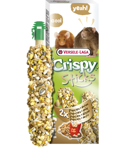 Versele-Laga Crispy Sticks Rats, Mouse Dupla rúd (popcorn,mogyoró) - kiegészítő eleség patkány, hörcsög és egér részére (110g)