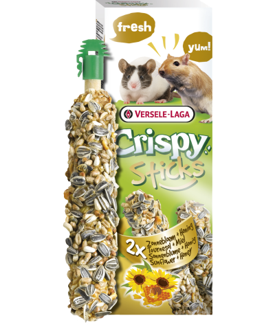 Versele-Laga Crispy Sticks Gerbils, Mice Dupla rúd (napraforgó,méz) - kiegészítő eleség futóegerek és egerek részére (110g)