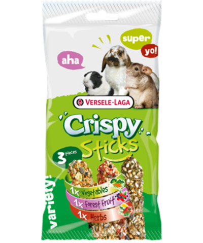 Versele-Laga Crispy Sticks Herbivores Triple Variety Pack - kiegészítő eleség rágcsálók részére (175g)