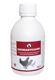 Dermanyguard 200ml BIO kiegészítő takarmány, itatófolyadék, természetes védelem a vörös madártetűatkák ellen