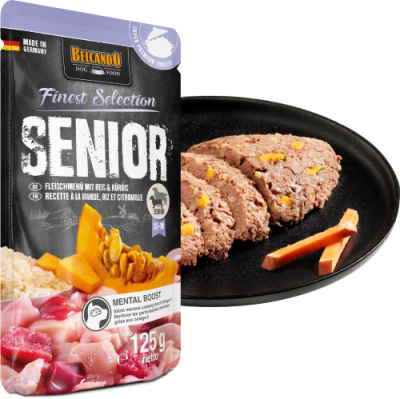 Belcando nedves kutyaeledel 125 gr Senior húsmenü rizzsel és sütőtökkel