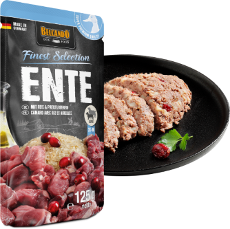 BELCANDO Wild nedves kutyaeledel kacsahússal, kölessel és áfonyával 125 g