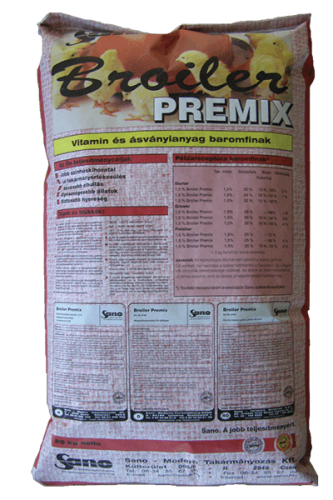Sano - Broiler Premix® 1,5% - Ásványi takarmány baromfik, kacsák és ludak részére előhizlaláshoz